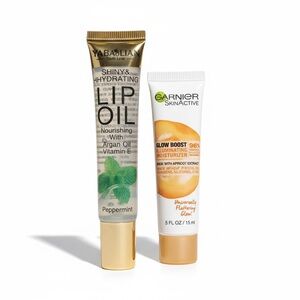 Lip Oil & Garnier Glow Boost Moisturizer Mini Set | Hydrating Beauty Bundle